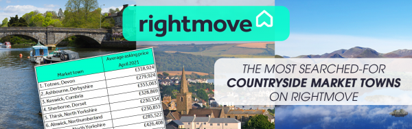 The most searched for market towns on Rightmove