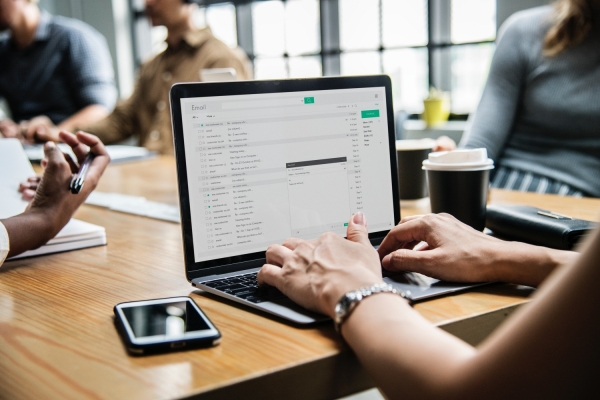 Woman writing an email