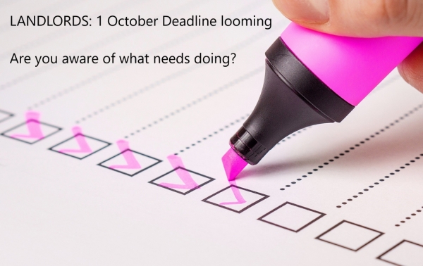 Landlords: 1 October deadline is looming