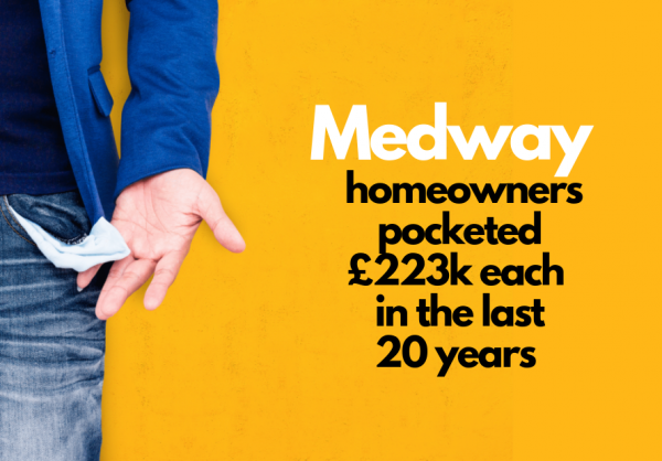 Medway Homeowners Pocketed £223k Each in the Last 20 Years