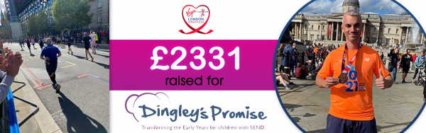 Ian raises over £2300 for Dingley's Promise!