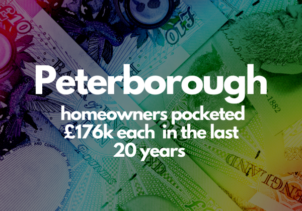Peterborough Homeowners Pocketed £176k Each in the Last 20 Years