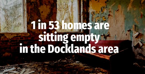1 in 53 homes are sitting empty in the Docklands area