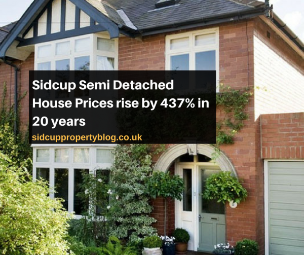 Sidcup Semi Detached House Prices rise by 437% in 20 years