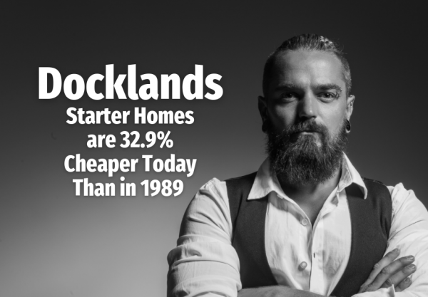 Docklands Starter Homes are 32.9% Cheaper Today Than in 1989
