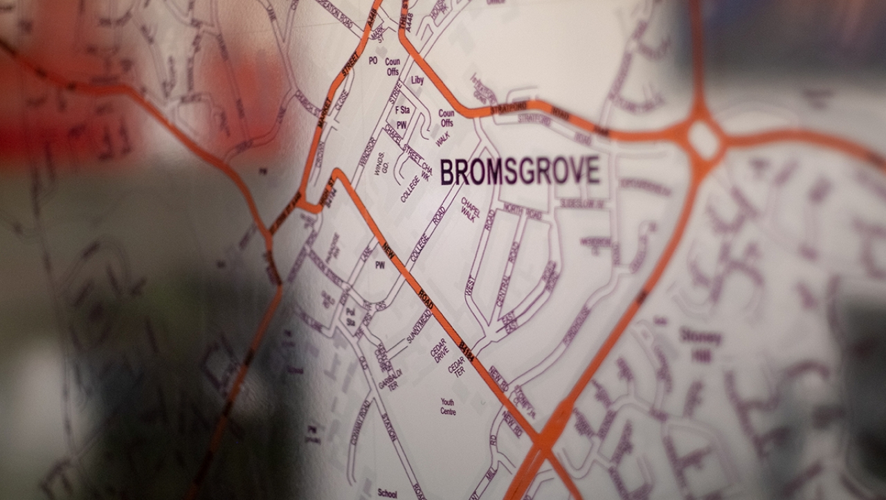 >Map of Bromsgrove